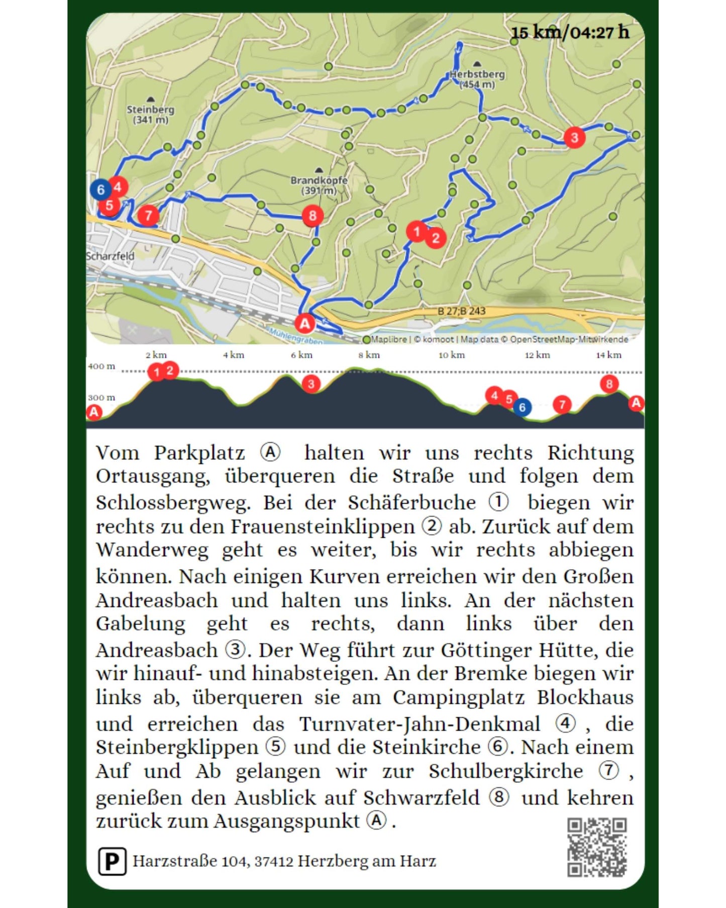 Wesenbergkarten - Wandern im Harz