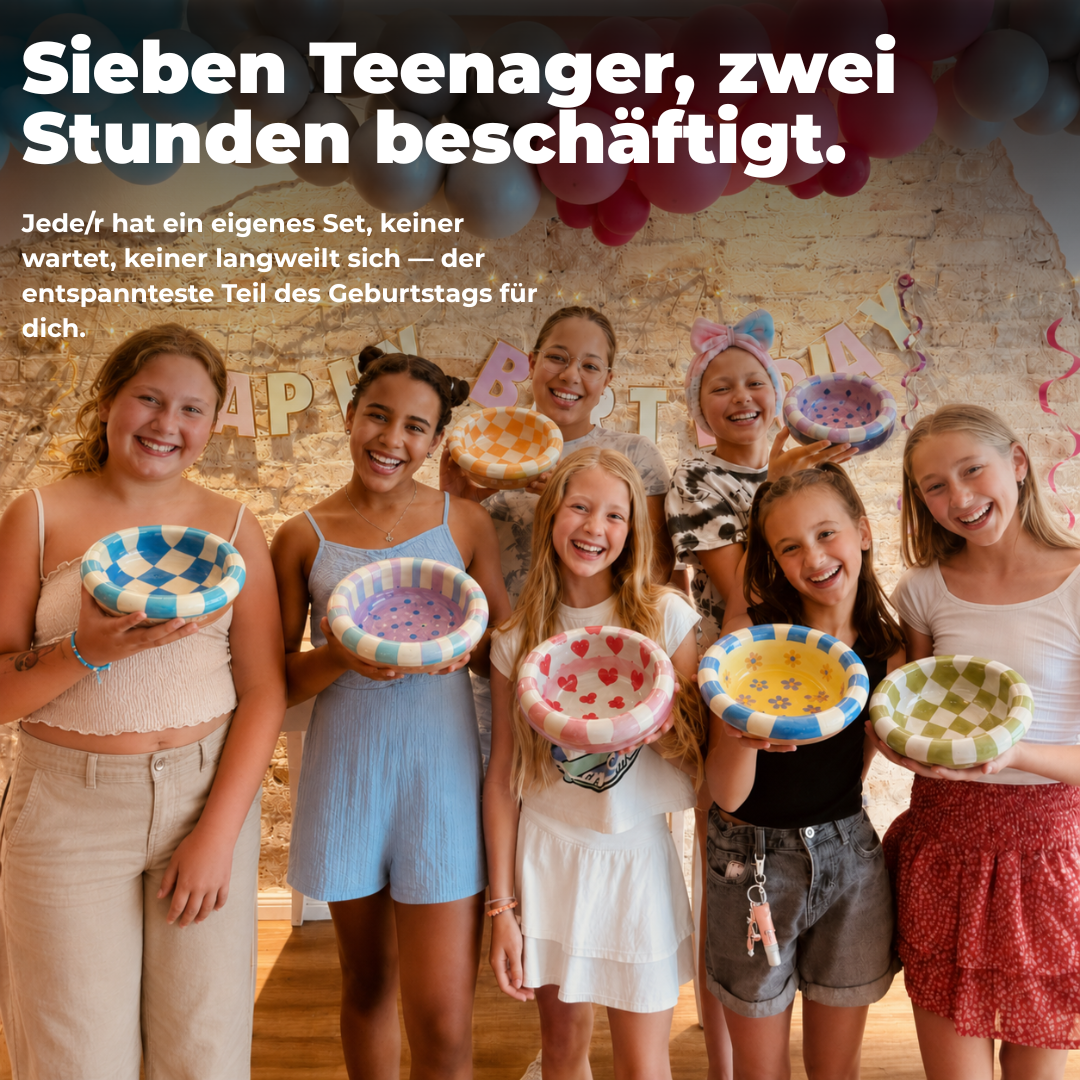 Keramik-Set zum Bemalen – Teenager-Party & Kindergeburtstag