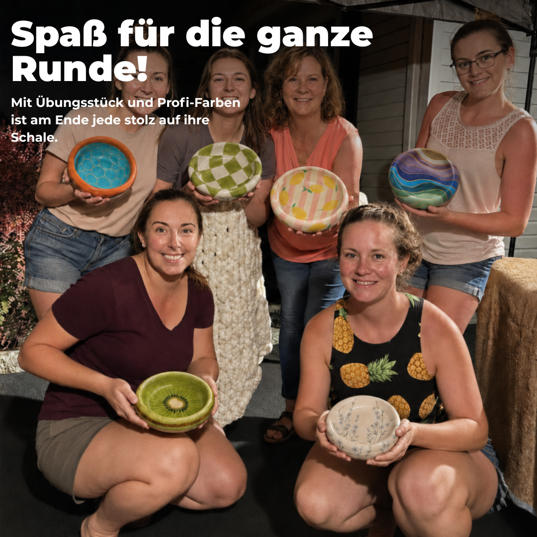 Keramik-Set zum Bemalen – Mädelsabend, Ausflug & Picknick