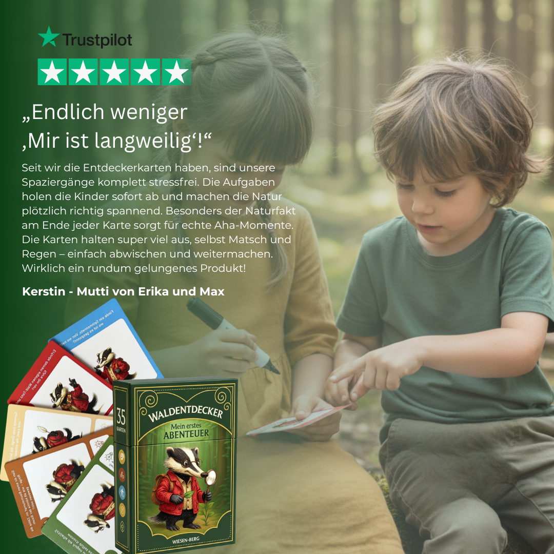 Entdeckerkarten für Kinder - Natur entdecken mit Dieter dem Dachs