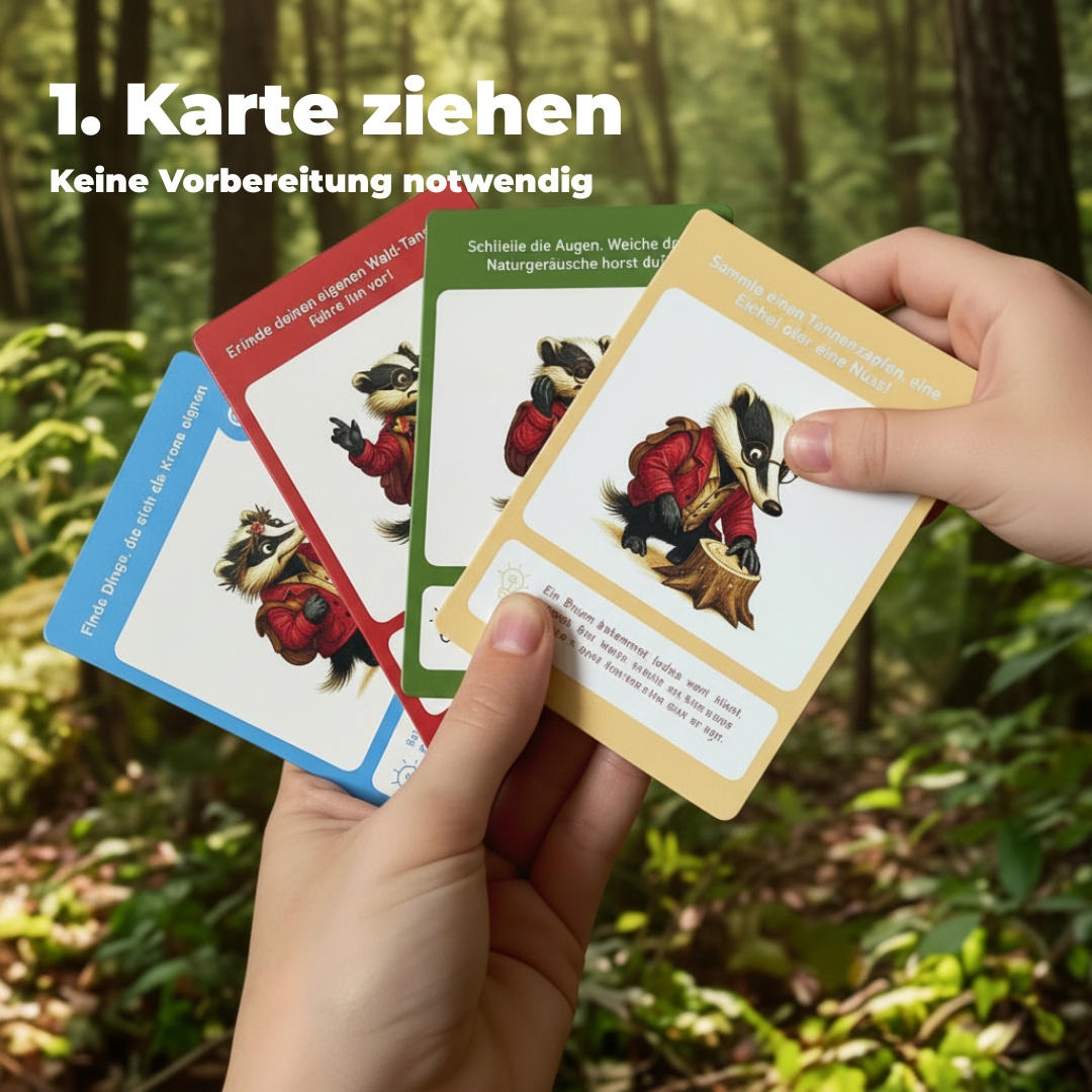 Entdeckerkarten für Kinder - Natur entdecken mit Dieter dem Dachs