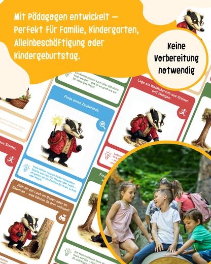 Entdeckerkarten für Kinder - Natur entdecken mit Dieter dem Dachs
